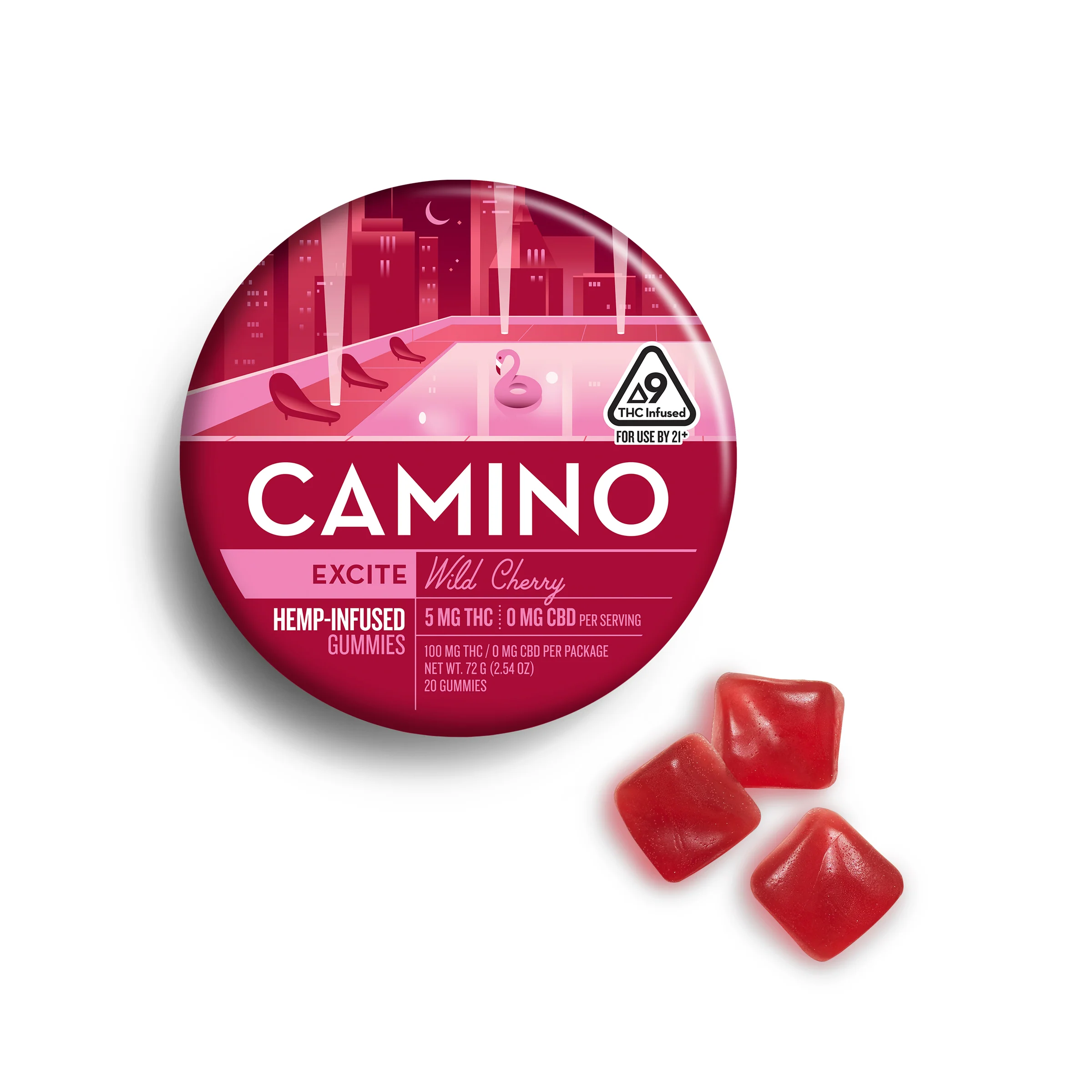Camino Wild Cherry Excite Gummies - Camino Gummy Store